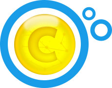 litera C na żółtym tle w niebieskim kółku