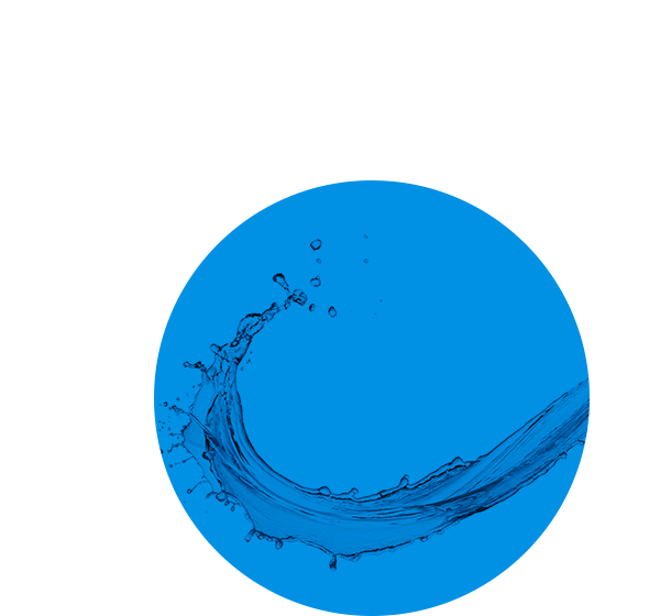niebieskie koło z rozbryzgiem wody